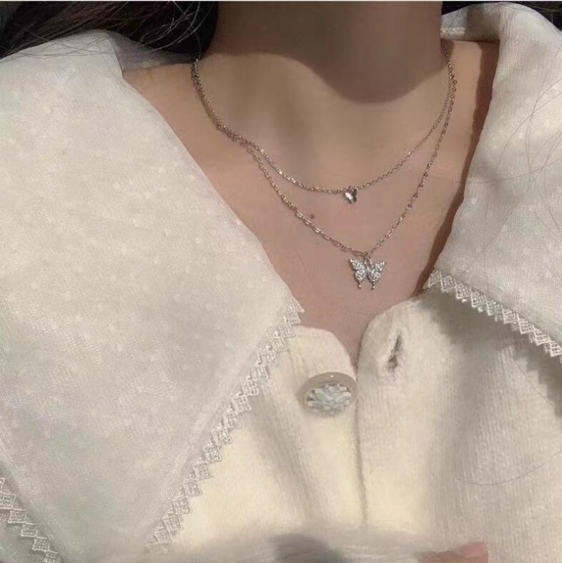 Fashion Metal Layered Butterfly Necklace Fashion Metal Layered Butterfly Necklace