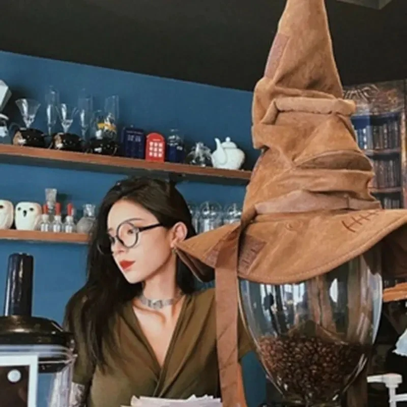 Fashion Movies Witch Wizard Hat Potters Sorting Hat Leather Halloween Party Props Dress Up Hat Men Cosplay Costume
