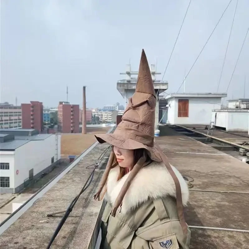 Fashion Movies Witch Wizard Hat Potters Sorting Hat Leather Halloween Party Props Dress Up Hat Men Cosplay Costume