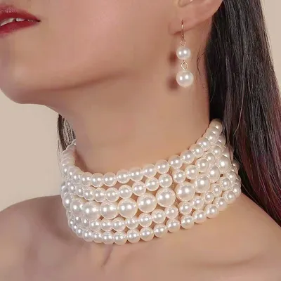 Fashion Pearl Necklace And Earrings Set Fashion Pearl Necklace And Earrings Set