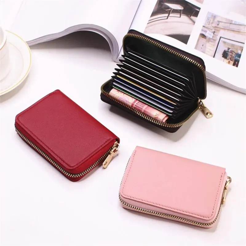 Fashion Purse Multi Card Solid Color Portable Waterproof Cards Pack Bag with Zipper For Women And Men Fashion Purse Multi Card Solid Color Portable Waterproof Cards Pack Bag with Zipper For Women And Men