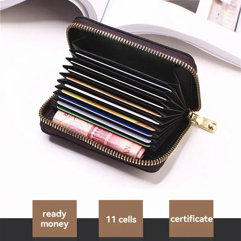 Fashion Purse Multi Card Solid Color Portable Waterproof Cards Pack Bag with Zipper For Women And Men Fashion Purse Multi Card Solid Color Portable Waterproof Cards Pack Bag with Zipper For Women And Men