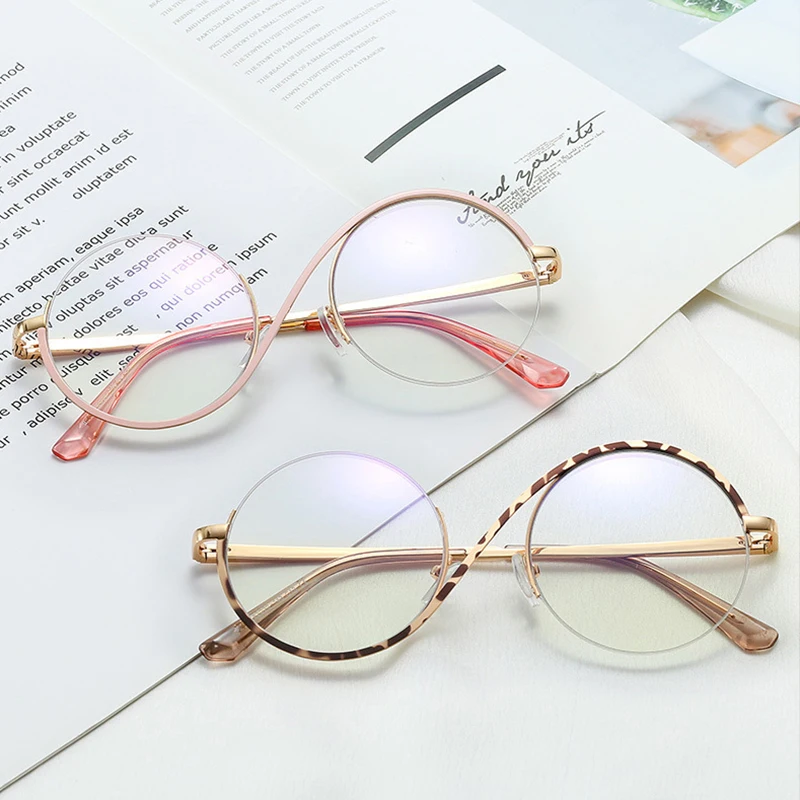 Fashion Round Anti Blue Light Glasses Women Transparent Lenses Eyewear Men Brand Designer Eyeglasses Fashion Round Anti Blue Light Glasses Women Transparent Lenses Eyewear Men Brand Designer Eyeglasses