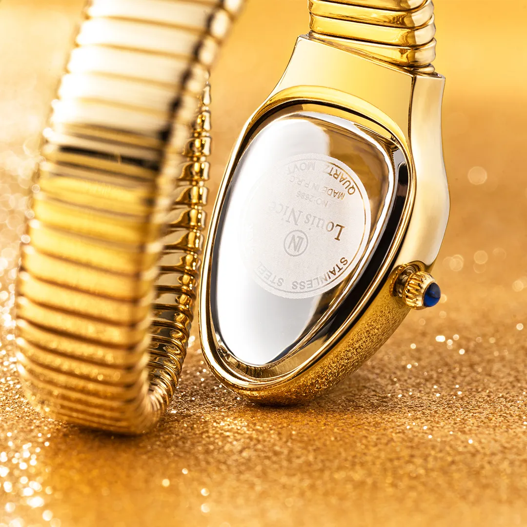 Fashion Snake Watch For Women Gold Diamond Stainelss Steel Ladies Quartz Wristwatch Luxury Exquisite Waterproof Watches Fashion Snake Watch For Women Gold Diamond Stainelss Steel Ladies Quartz Wristwatch Luxury Exquisite Waterproof Watches