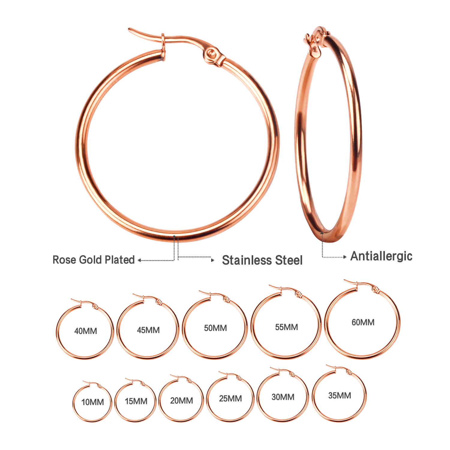 Fashion Stainless Steel Hoop Earrings