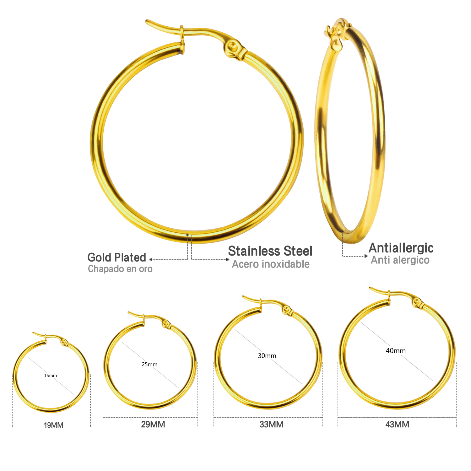 Fashion Stainless Steel Hoop Earrings