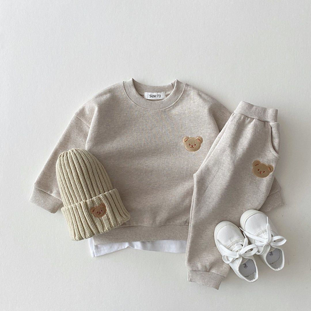 Fashion Toddler Baby Boys Girl Fall Clothes Sets Baby Girl Clothing Set Kids Sports Bear Sweatshirt Pants 2Pcs Suits