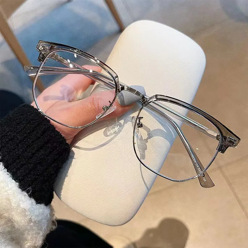 Fashion Unisex Square Plain Glasses Metal Frame Glasses Polygon Eyeglasses Gentle Black Anti Blue Light Glasses Fashion Unisex Square Plain Glasses Metal Frame Glasses Polygon Eyeglasses Gentle Black Anti Blue Light Glasses