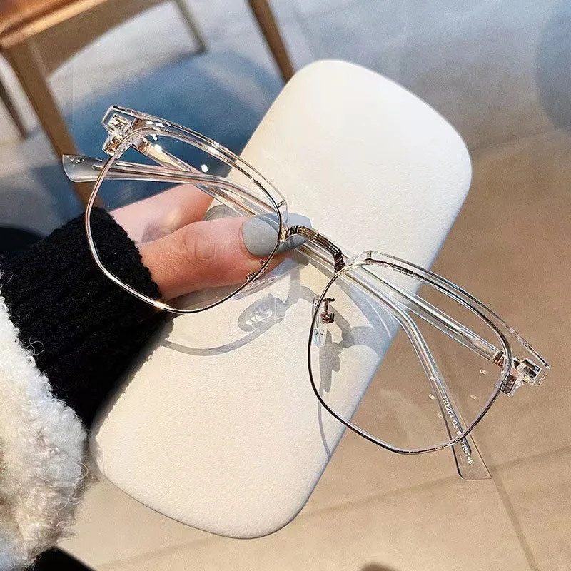 Fashion Unisex Square Plain Glasses Metal Frame Glasses Polygon Eyeglasses Gentle Black Anti Blue Light Glasses Fashion Unisex Square Plain Glasses Metal Frame Glasses Polygon Eyeglasses Gentle Black Anti Blue Light Glasses