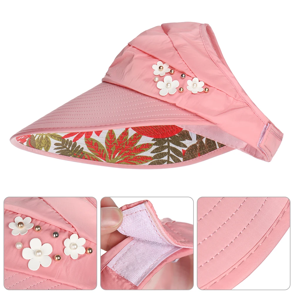 Fashion Womens Ladies Summer Vacation Wide Brim Foldable Sun Hat Anti-UV Beach Visor Caps Casual Hats