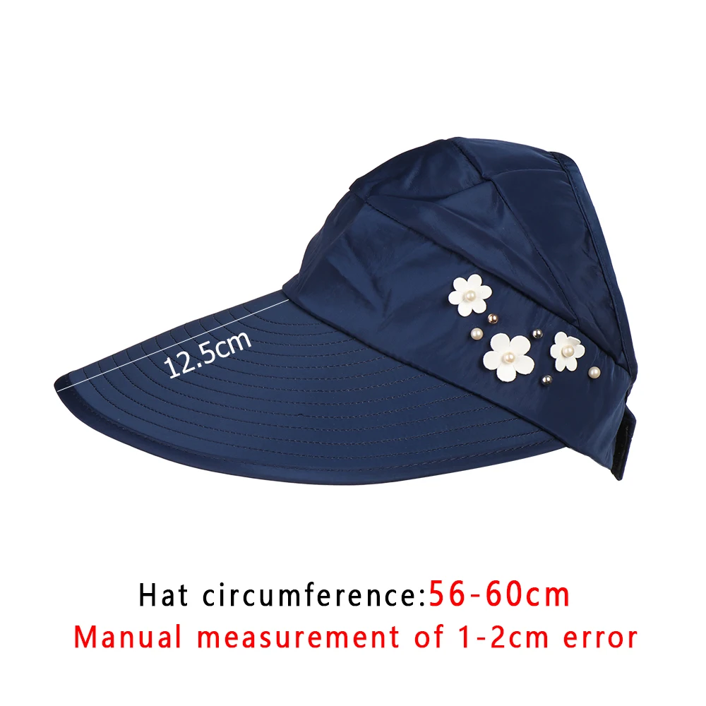 Fashion Womens Ladies Summer Vacation Wide Brim Foldable Sun Hat Anti-UV Beach Visor Caps Casual Hats