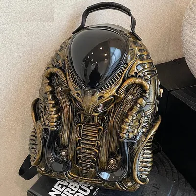 Fashionable and Unique Shaped Backpack Designer Cool Backpack Retro Warrior Street Punk Style Unisex Luxury Pack Big