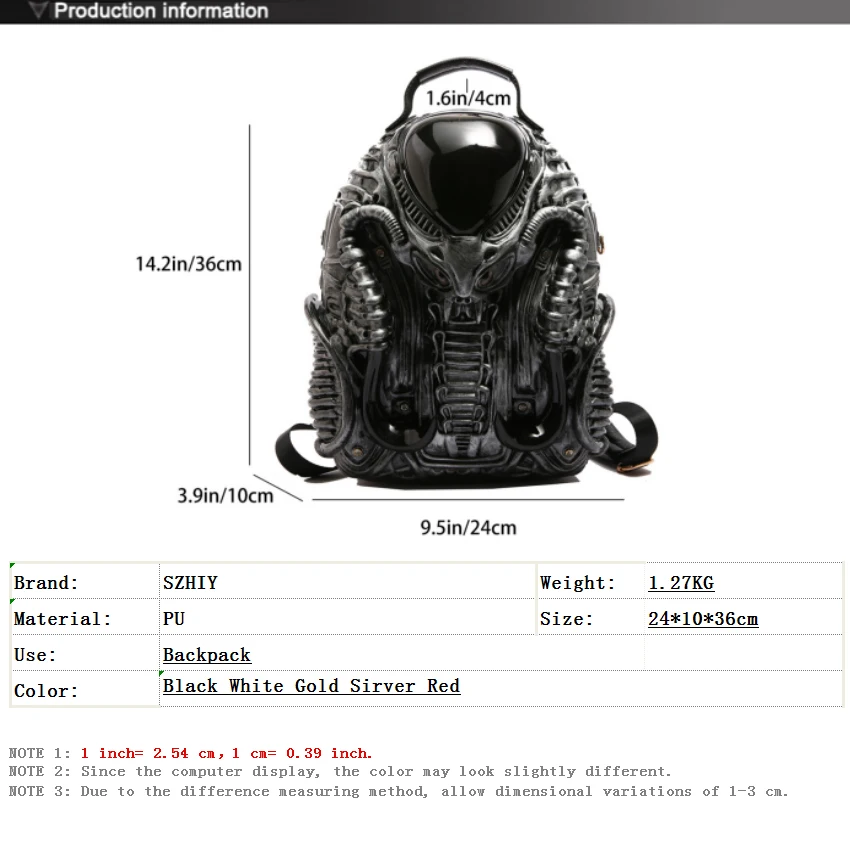 Fashionable and Unique Shaped Backpack Designer Cool Backpack Retro Warrior Street Punk Style Unisex Luxury Pack Big