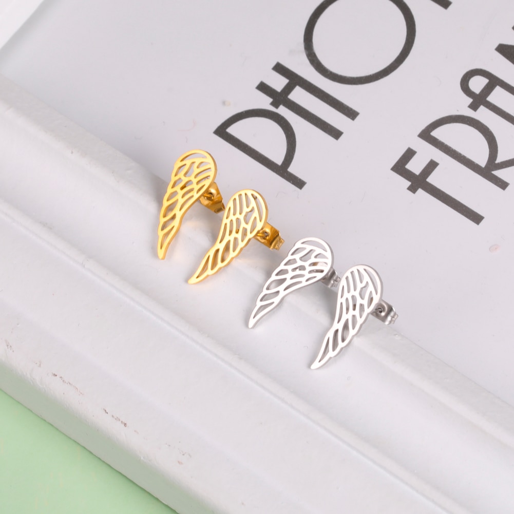 Fashionable Angel Wing Earrings Studs