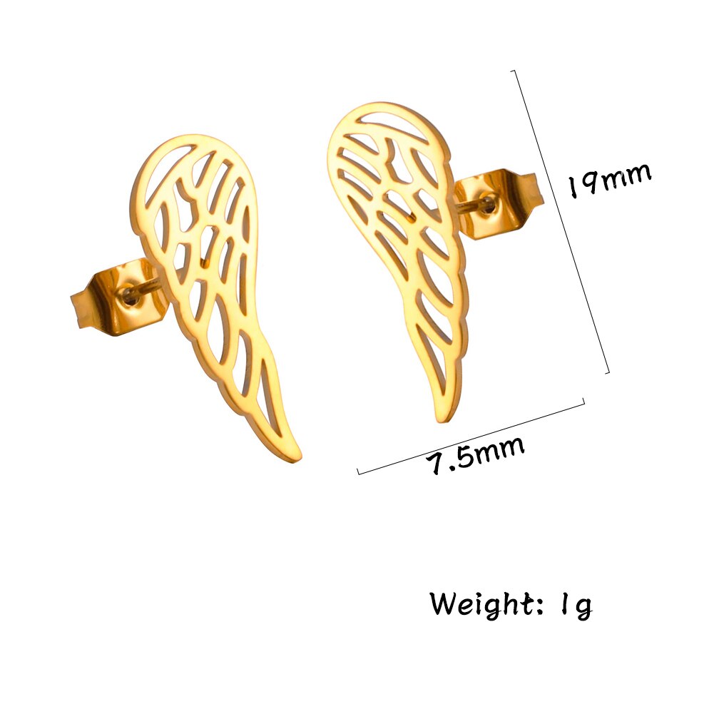Fashionable Angel Wing Earrings Studs