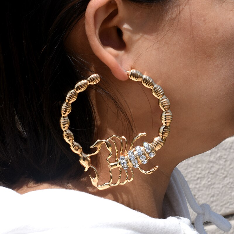 Fashionable Big Ear Hoop Scorpion Earrings Fashionable Big Ear Hoop Scorpion Earrings