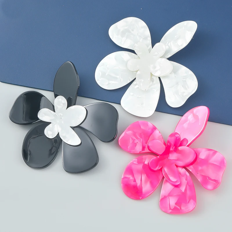 Fashionable Big Floral Earrings