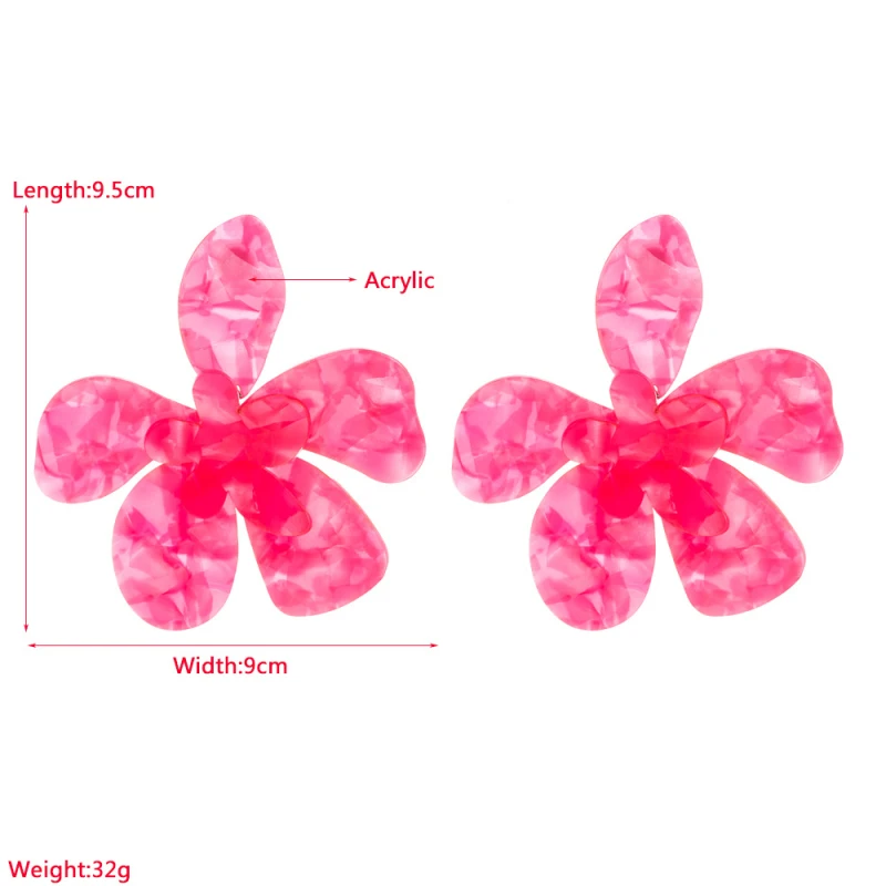 Fashionable Big Floral Earrings