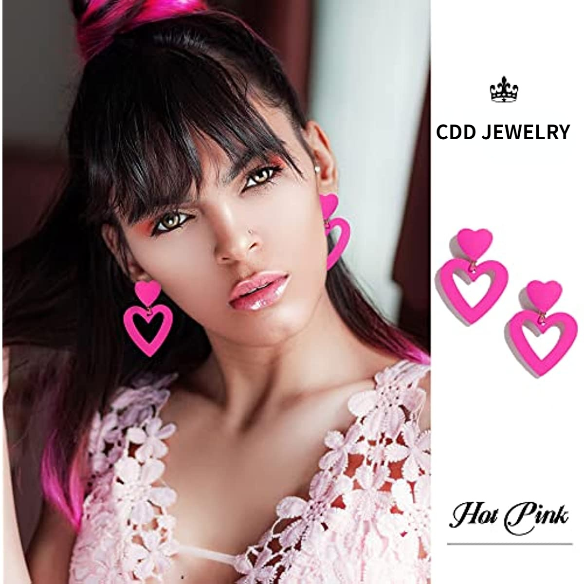 Fashionable Double Heart Earrings