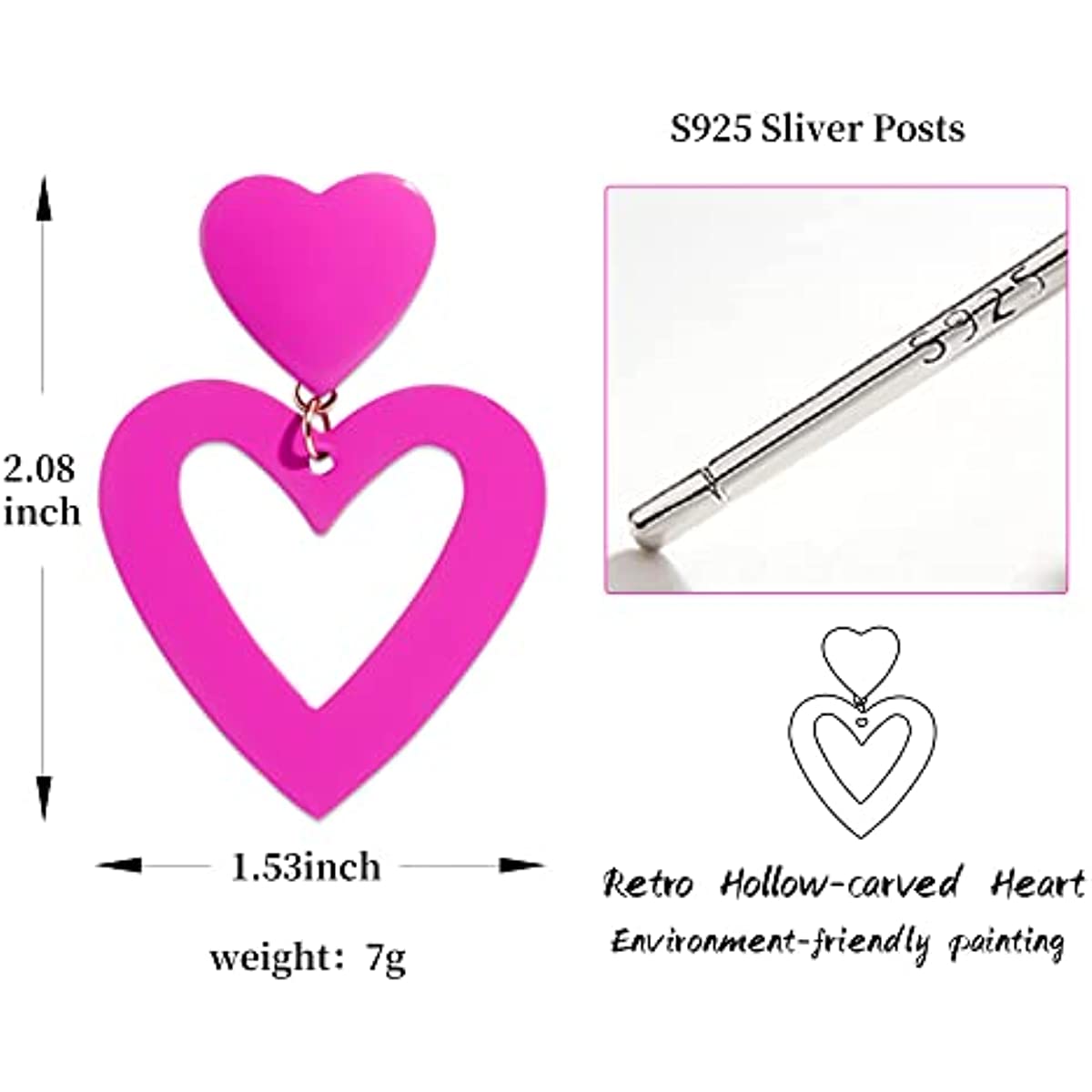 Fashionable Double Heart Earrings