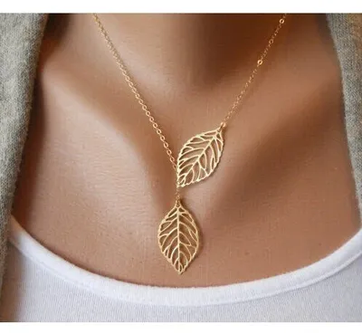 Fashionable Double Leaf Pendant Necklace Fashionable Double Leaf Pendant Necklace
