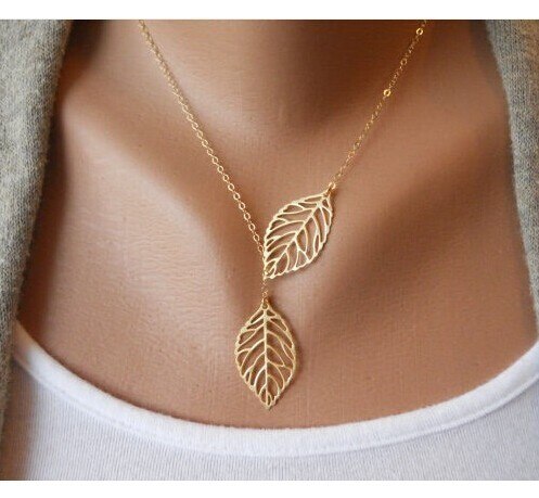 Fashionable Double Leaf Pendant Necklace Fashionable Double Leaf Pendant Necklace
