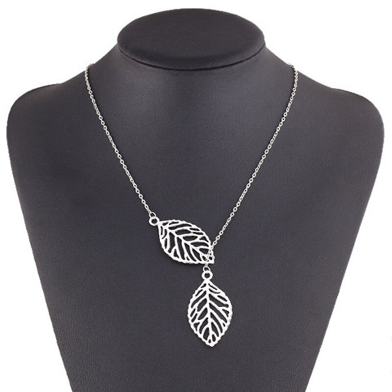 Fashionable Double Leaf Pendant Necklace Fashionable Double Leaf Pendant Necklace