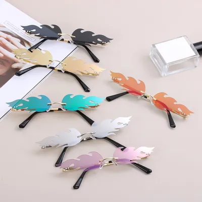 Fashionable Frameless Fire Flame Glasses