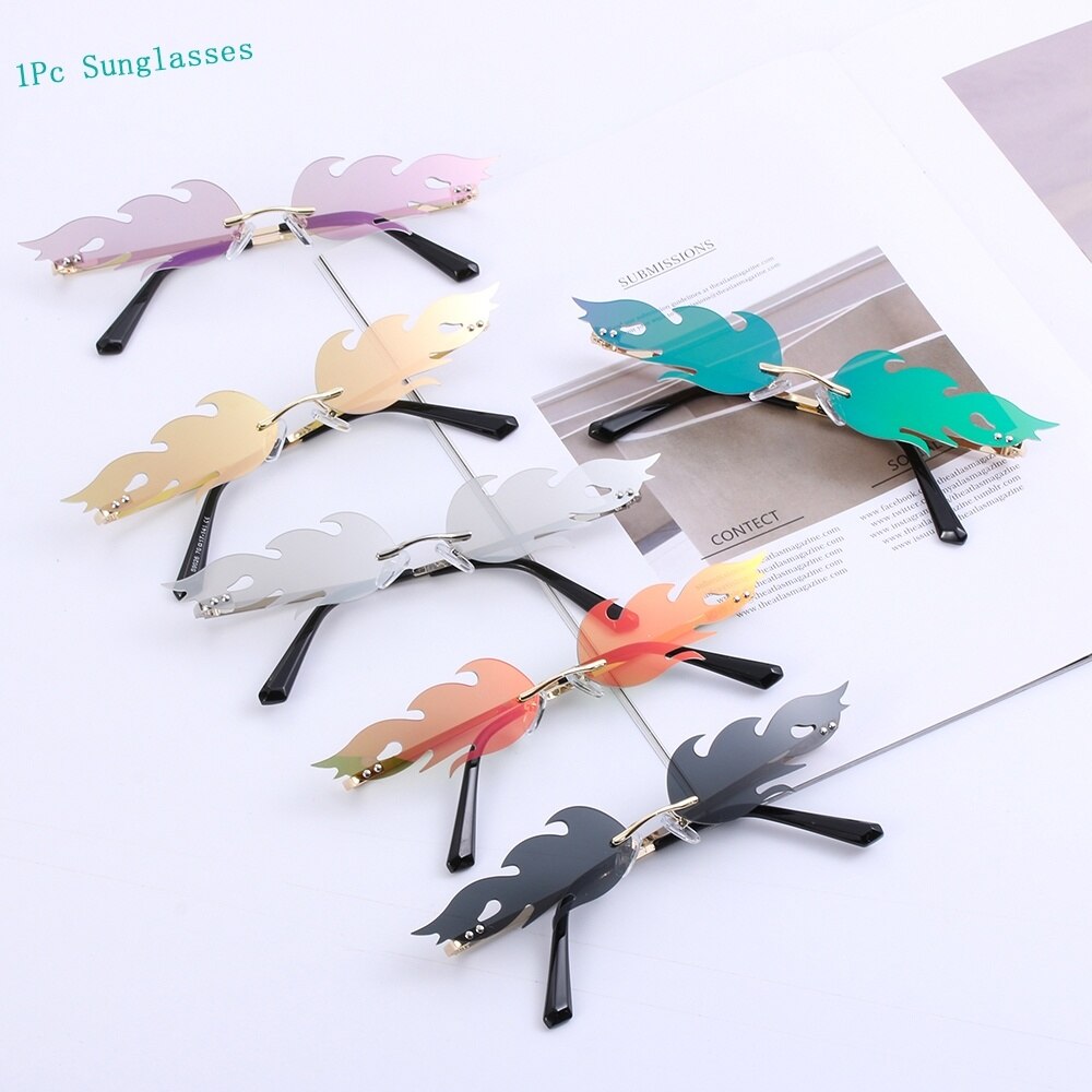 Fashionable Frameless Fire Flame Glasses