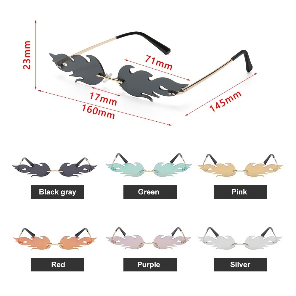 Fashionable Frameless Fire Flame Glasses