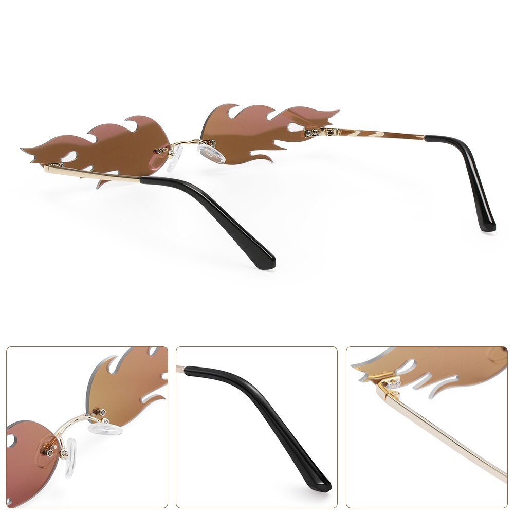 Fashionable Frameless Fire Flame Glasses