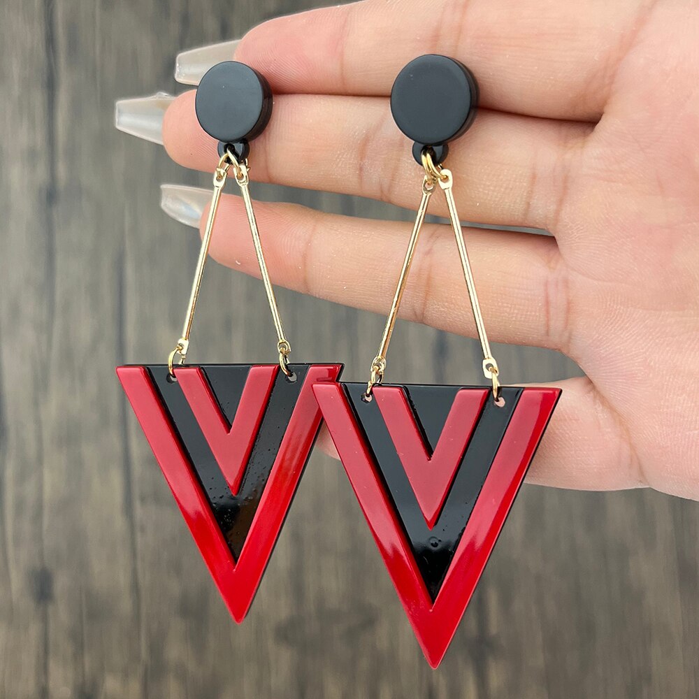 Fashionable Geometric Triangle Drop Earrings Fashionable Geometric Triangle Drop Earrings