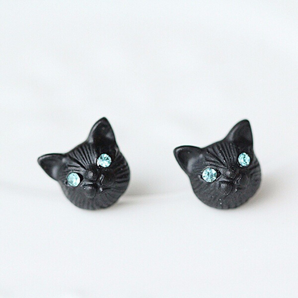 Fashionable Kitten Earrings Metal Studs
