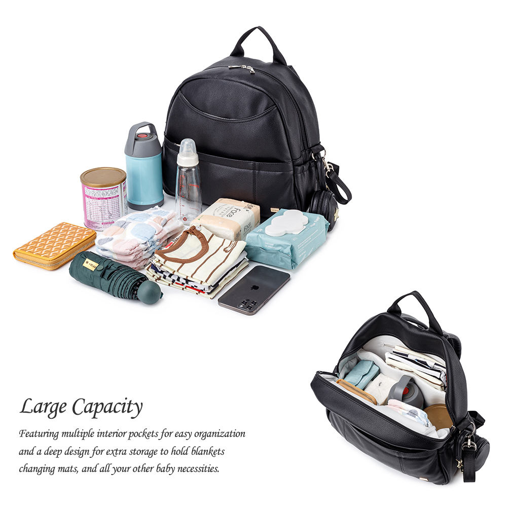 Fashionable Leather Diaper Bag