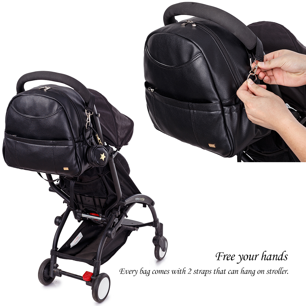 Fashionable Leather Diaper Bag