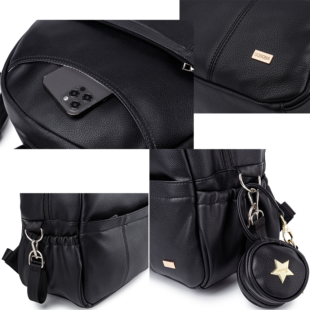 Fashionable Leather Diaper Bag