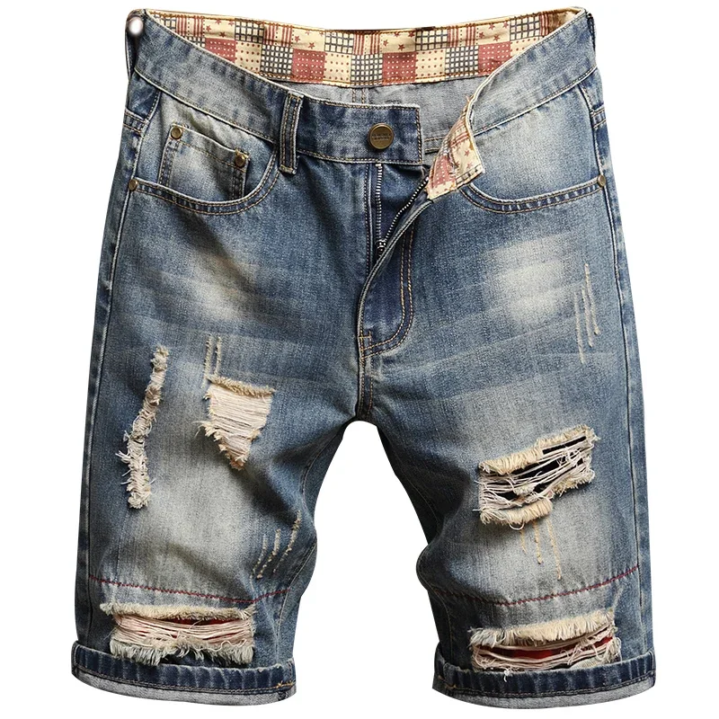 Fashionable Mens Ripped Jean Shorts Fashionable Mens Ripped Jean Shorts