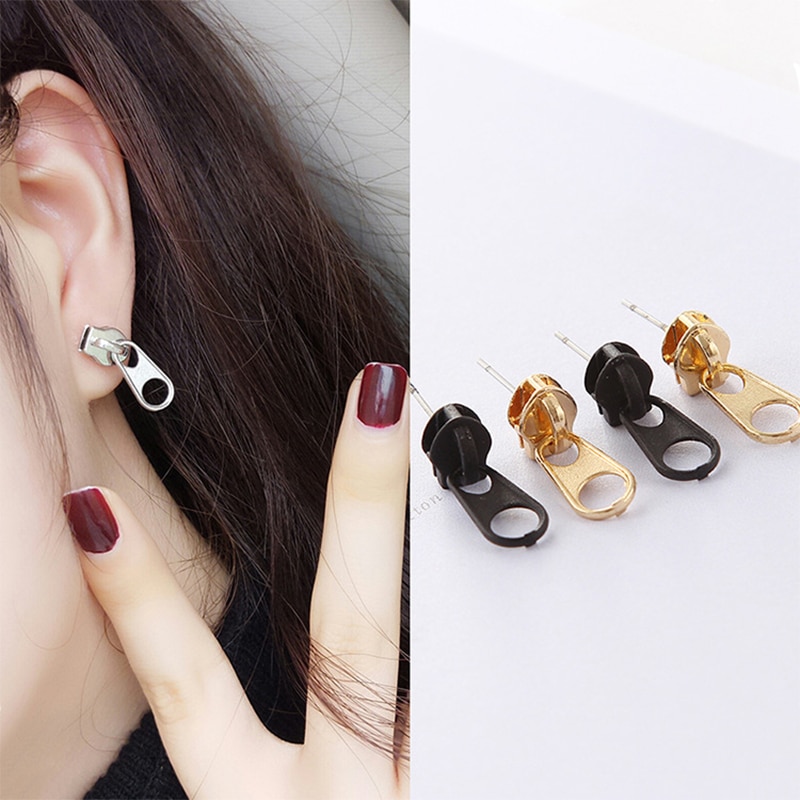 Fashionable Metal Alloy Zipper Earrings Fashionable Metal Alloy Zipper Earrings