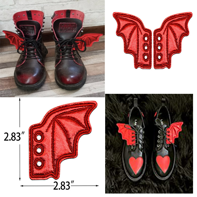 Fashionable PU Leather Bat Shoe Wings Fashionable PU Leather Bat Shoe Wings