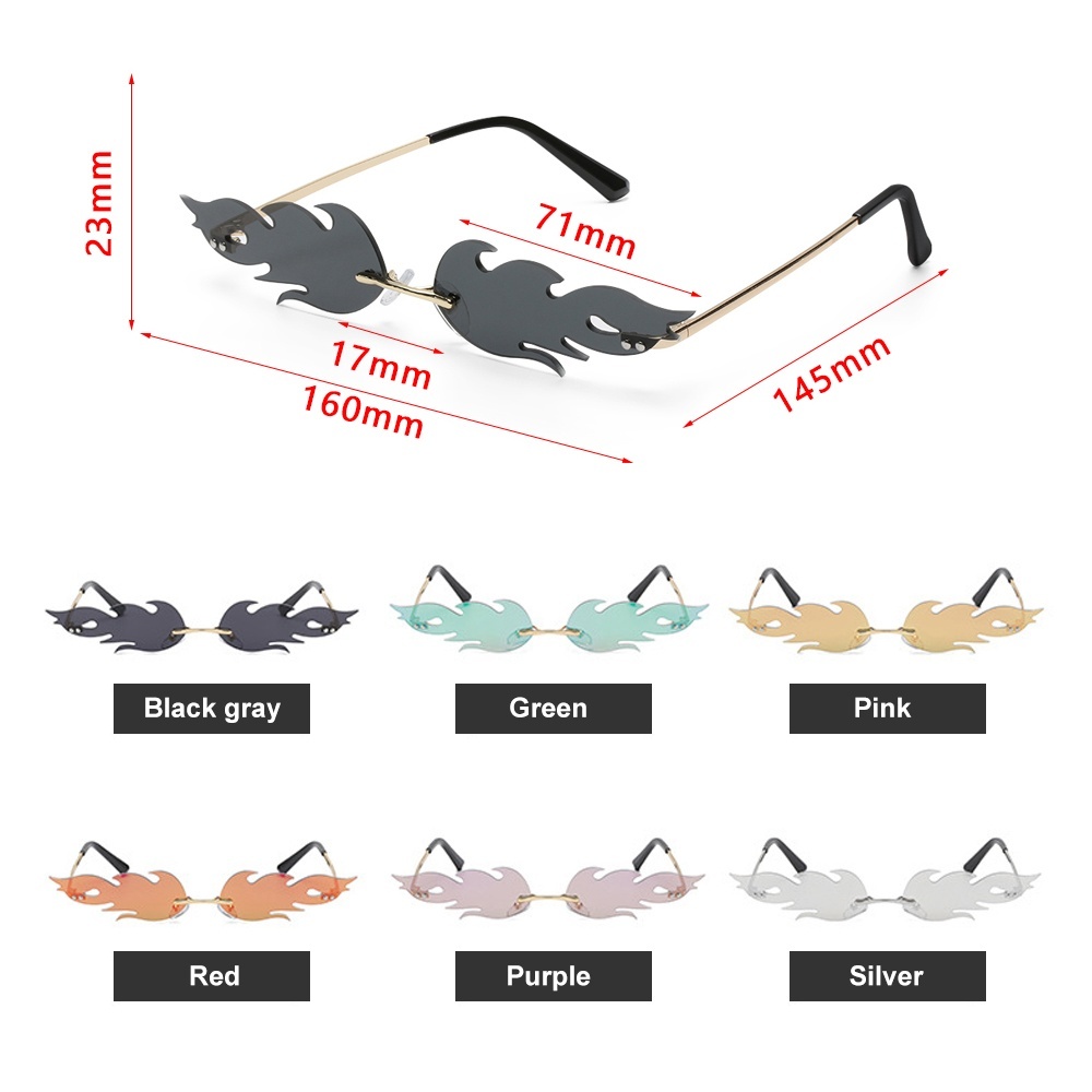 Fashionable Rimless Fire Flame Sunglasses