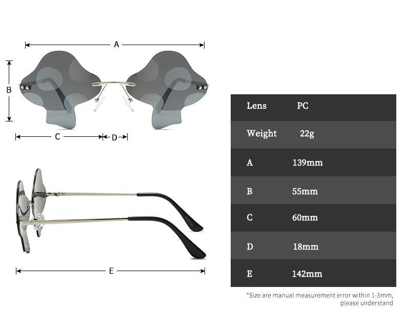 Fashionable Rimless Mushroom Sunglasses