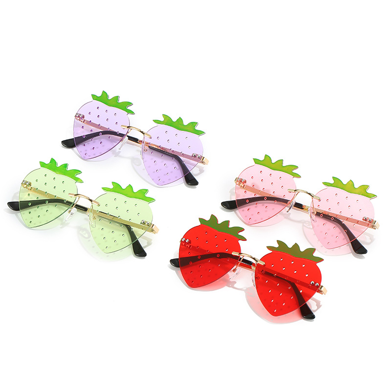 Fashionable Rimless Strawberry Sunglasses