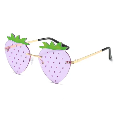 Fashionable Rimless Strawberry Sunglasses