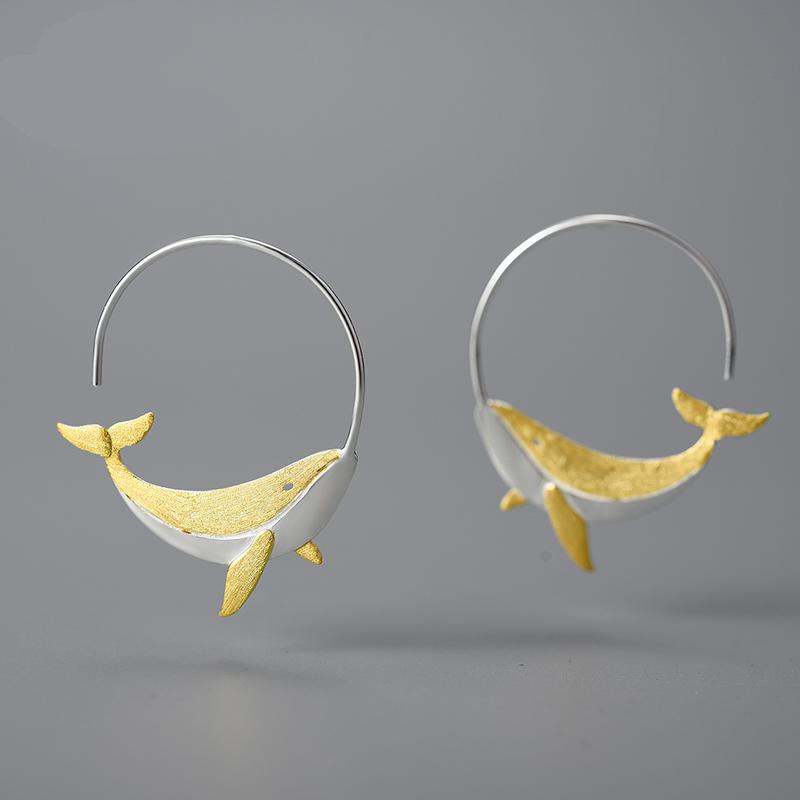 Fashionable Round Hoop Whale Earrings Fashionable Round Hoop Whale Earrings