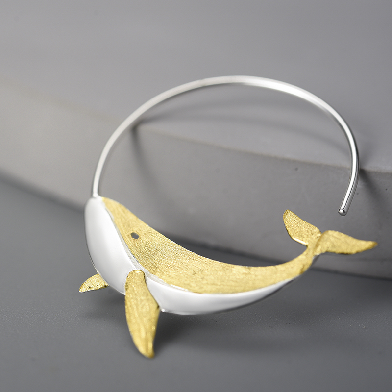 Fashionable Round Hoop Whale Earrings