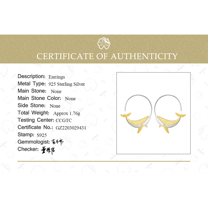 Fashionable Round Hoop Whale Earrings