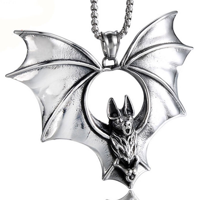 Fashionable Stainless Steel Bat Necklace
