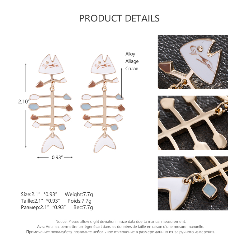 Fashionable Stud Fish Skeleton Earrings Fashionable Stud Fish Skeleton Earrings