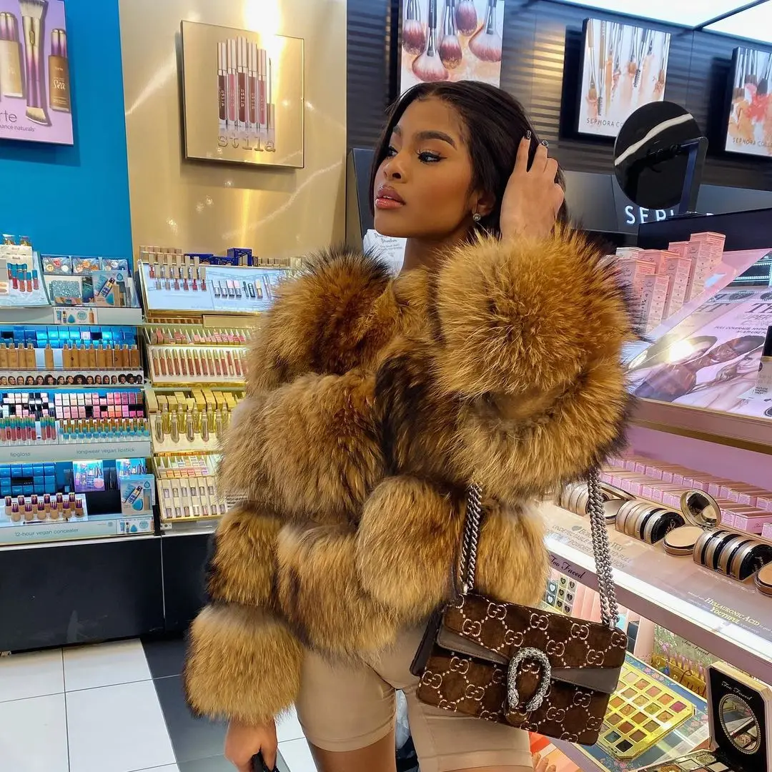Faux Fur Coat Women's Jacket Winter Fashion Warm Thick Fox Raccoon Leather Brown Plus Size Fake Fur Cold Coat Faux Fur Coat Women's Jacket Winter Fashion Warm Thick Fox Raccoon Leather Brown Plus Size Fake Fur Cold Coat