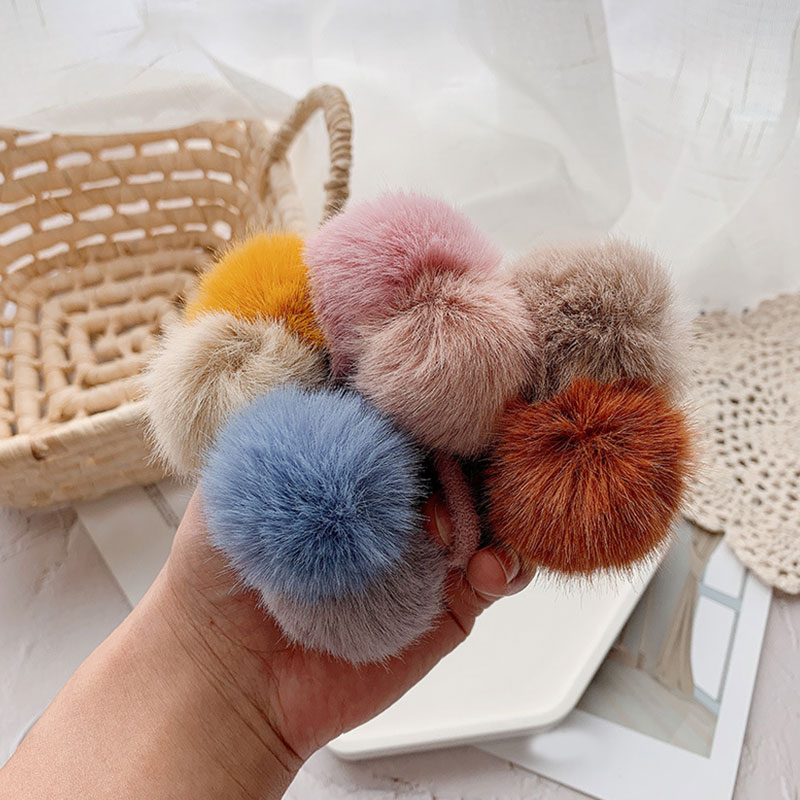 Faux Fur Pom Pom Hair Tie Faux Fur Pom Pom Hair Tie